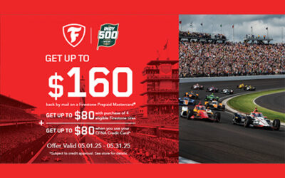 Get up to $160 back on select Firestone Tires